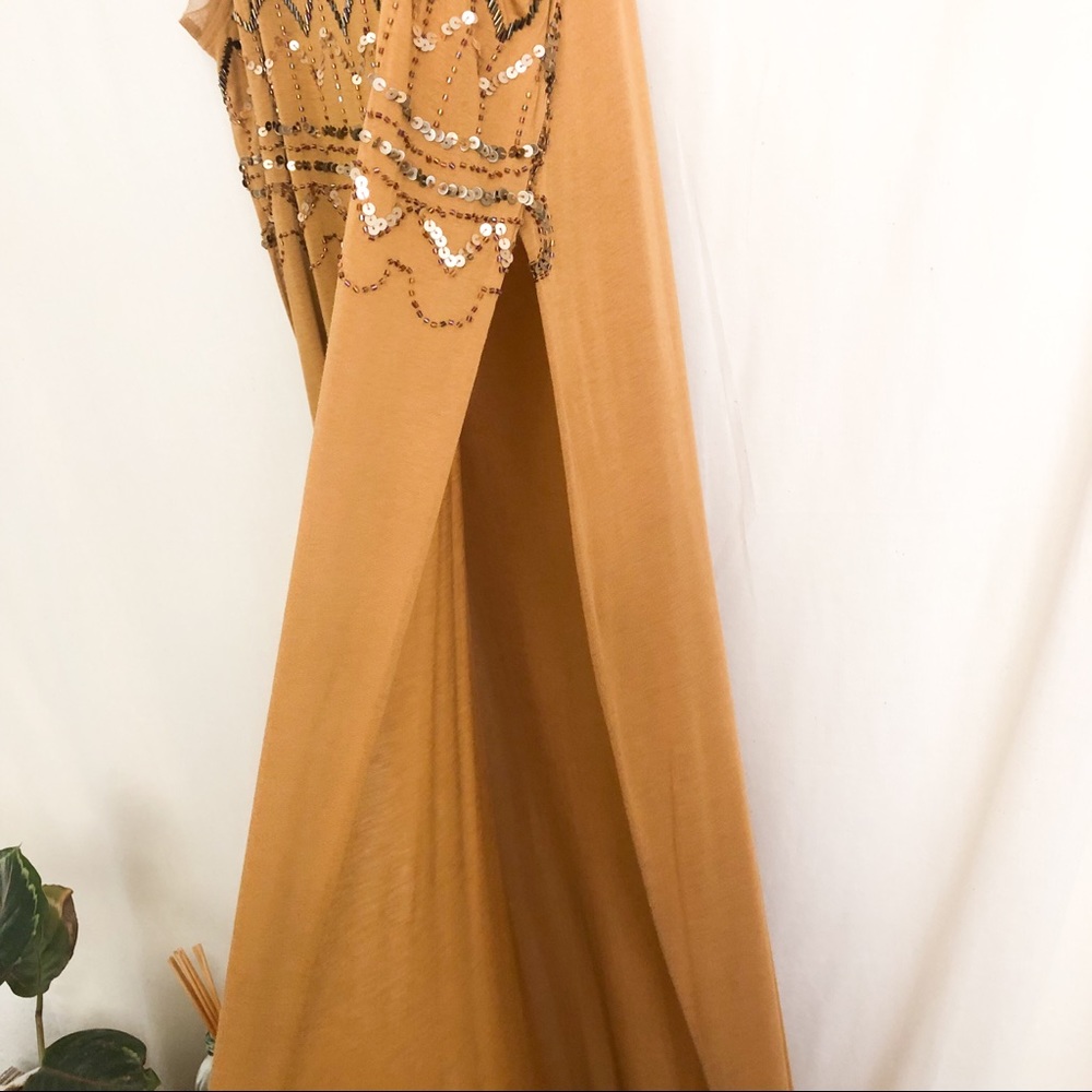 Free People Mustard Yellow Beaded Maxi Tunic Dress - Picture 5 of 7